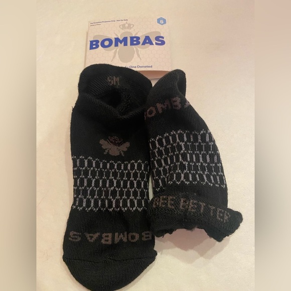 Bombas 2 Pairs Woman’s Honeycomb Black Socks Size Small 4 - 7.5 - Picture 3 of 7